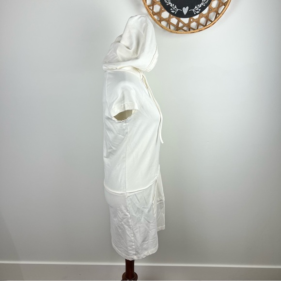 Lux‎ Off White Hoodie Dress or Swim Cover Up Casual Summer Vacation Pool Beach - Picture 7 of 9
